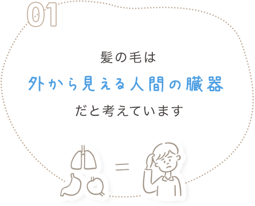 髪の毛は外から見える人間の臓器だと考えています