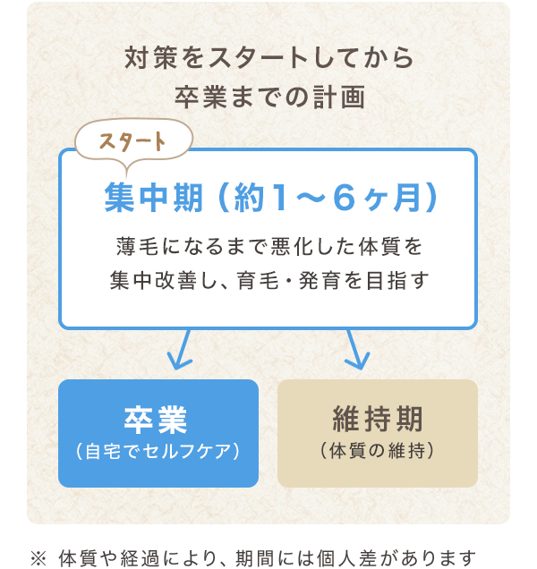 対策をスタートしてから卒業までの計画